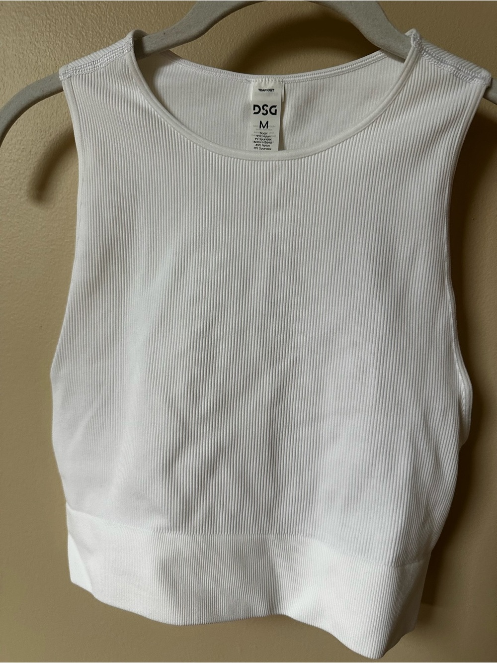 DSG White Ribbed Tank Crop Top
